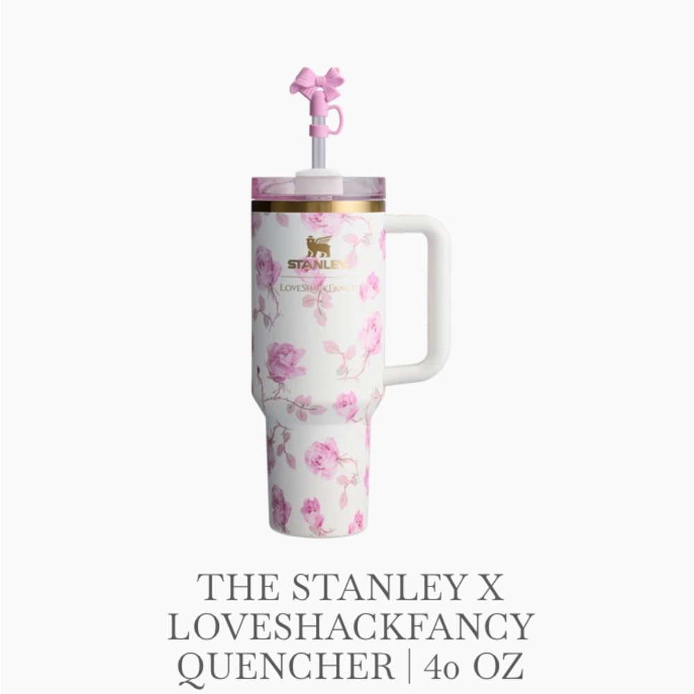 The Stanley x LoveShackFancy Quencher, 40 oz Ribbon Rosa